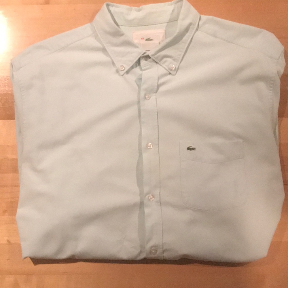 Men’s Lacoste teal casual dress shirt